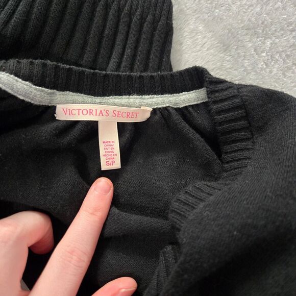 Victorias Secret Womens Black Asymmetrical Full Zip Jacket Size S/P Essential - Picture 3 of 6